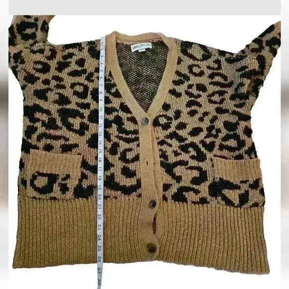 Wildfox Roar Tilly Leopard Print Slouchy Cardigan Sweater S - Picture 14 of 14